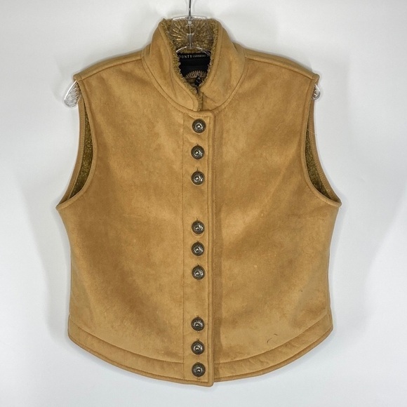 Vintage Country Clothing Co Cheyanne Collection Sherpa Lined Vest Medium Brown - Picture 1 of 8
